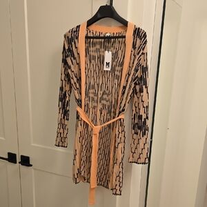 Missoni Pink and Navy Belted Cardigan, Size S (EU 40), New with Tag